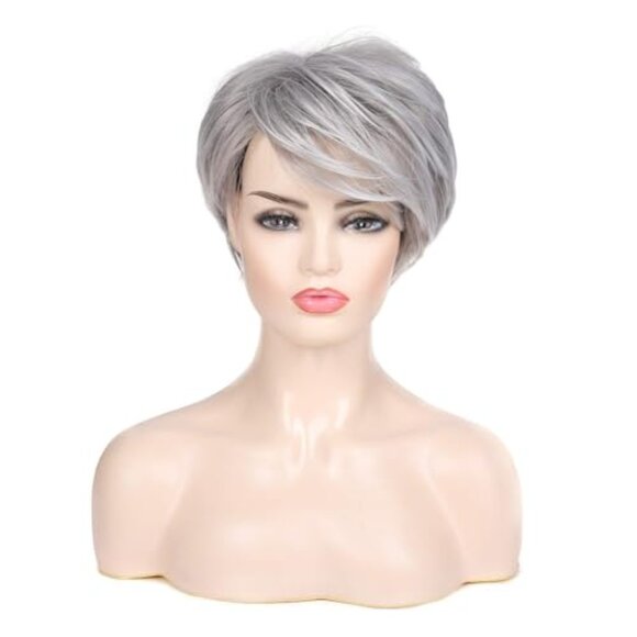 Natural Synthetic Wig with Bangs Heat Resistant main image 4